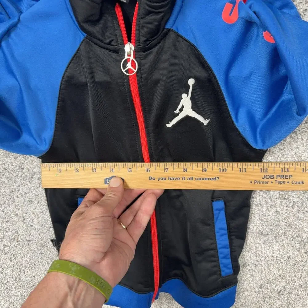 Jordan Track Jacket Kids 6X/7 Black Colorblock Full Zip Basketball Athleisure
